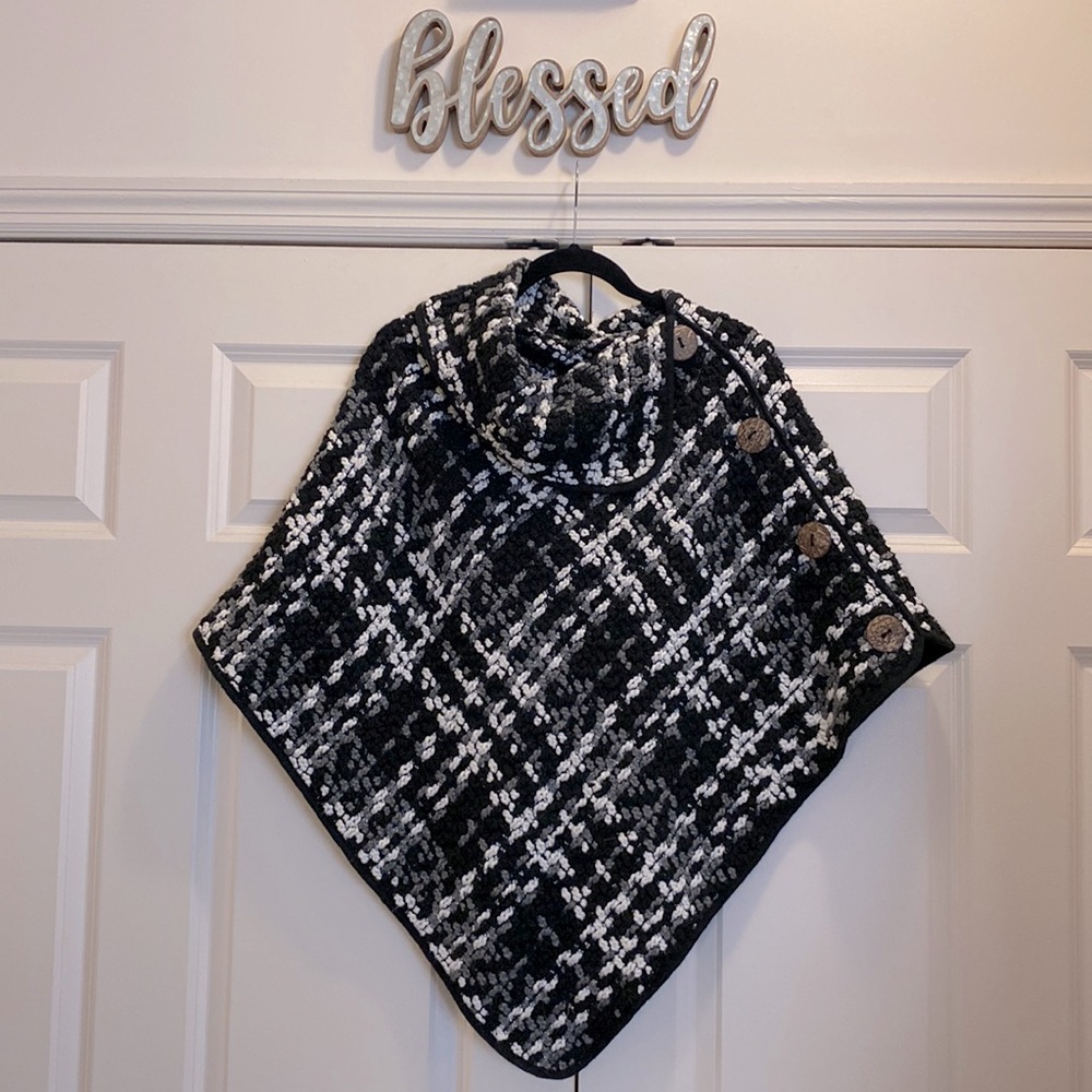 Black and White Poncho